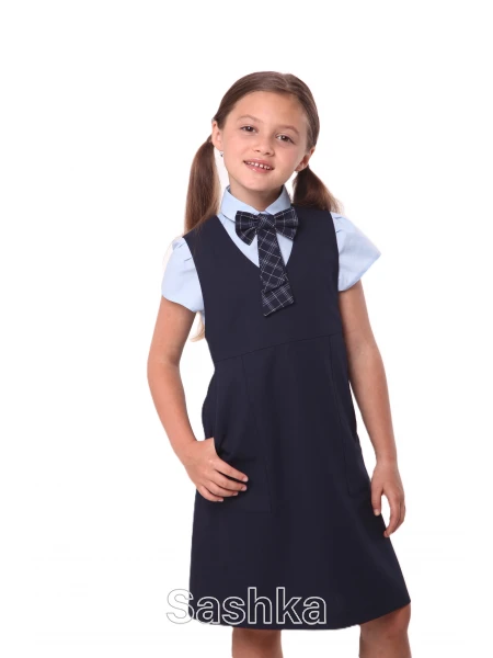 Сарафан для дівчинки Sashka шкільний темно-синій, розмір 116-152